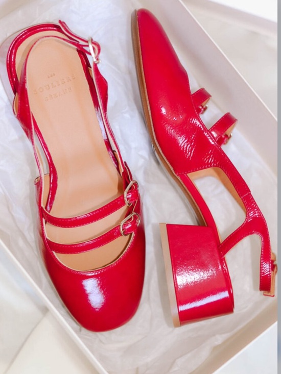 Sezane Shoes - 🍒🍎Sezane Red Paula Babies Women’s Double-Strap Slingback Heels
